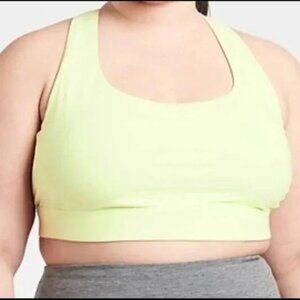NWT Athleta yellow/green Ultimate Bra Supersonic D-DD+